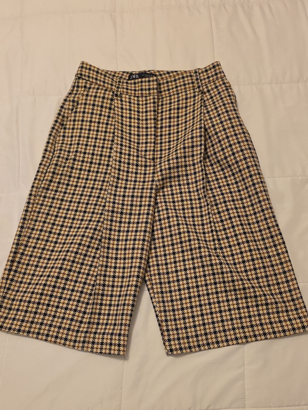 Zara Women's Checked Skort - Black & Cream Houndstooth